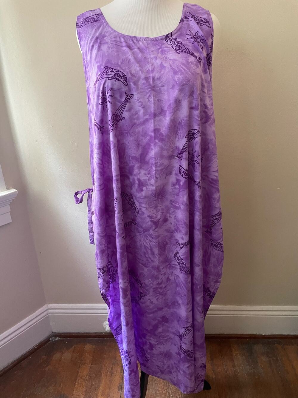 Size 2XL+ - Y2K Purple Aloha Beach Cover Up